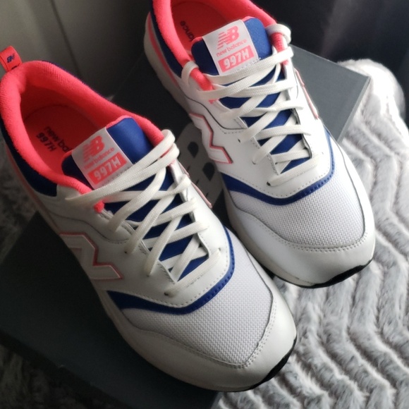 New Balance Shoes | New Balance 997h White With Blue Laser Hot Pink | Poshmark